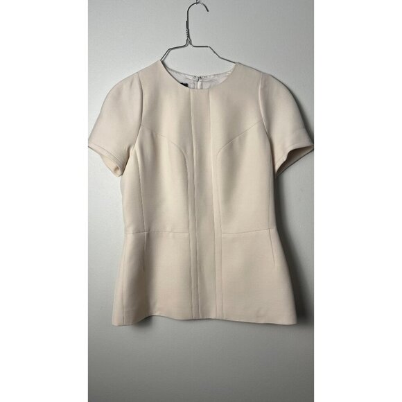 CALVIN KLEIN COLLECTION $1875  CONSTRUCTION TAILORED BLOUSE 4/6 - Picture 1 of 7